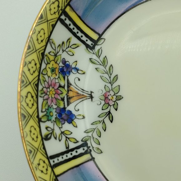 Noritake N3089 Dessert Fruit Berry Bowls Flowers in Urn Yellow Edge M Stamp - Picture 6 of 7